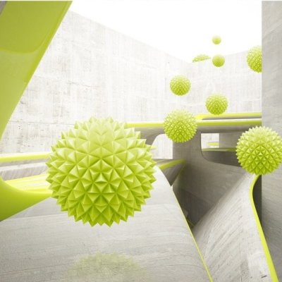 фотообои Зеленые сферы 3Д